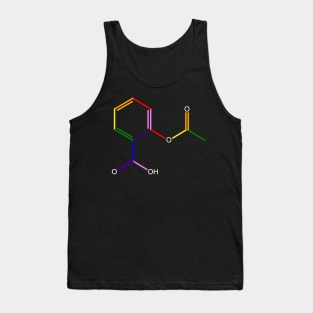 Aspirin Molecule Rainbow Chemistry Tank Top